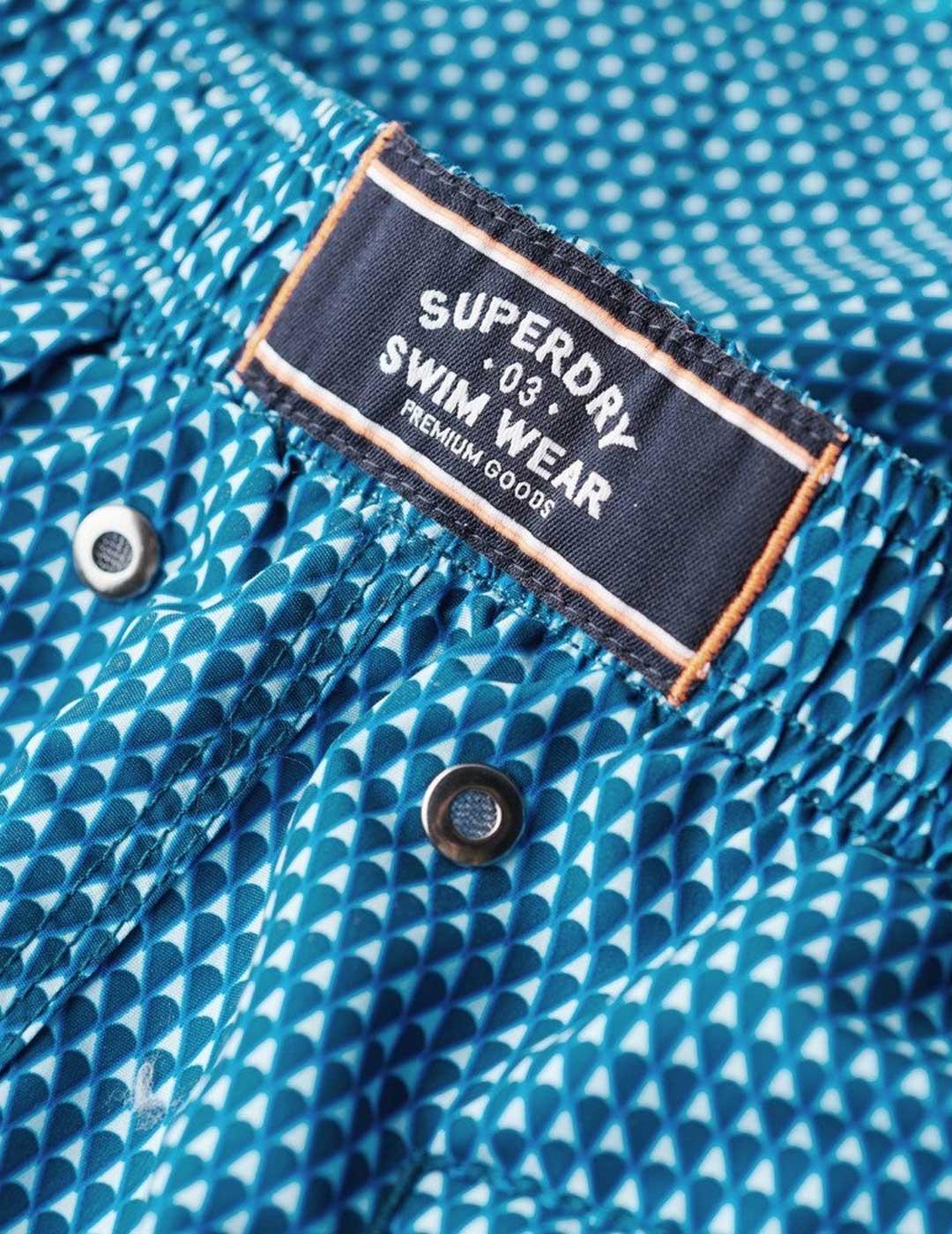 Superdry Printed 15 Inch Swim Short Bañador azul para hombre