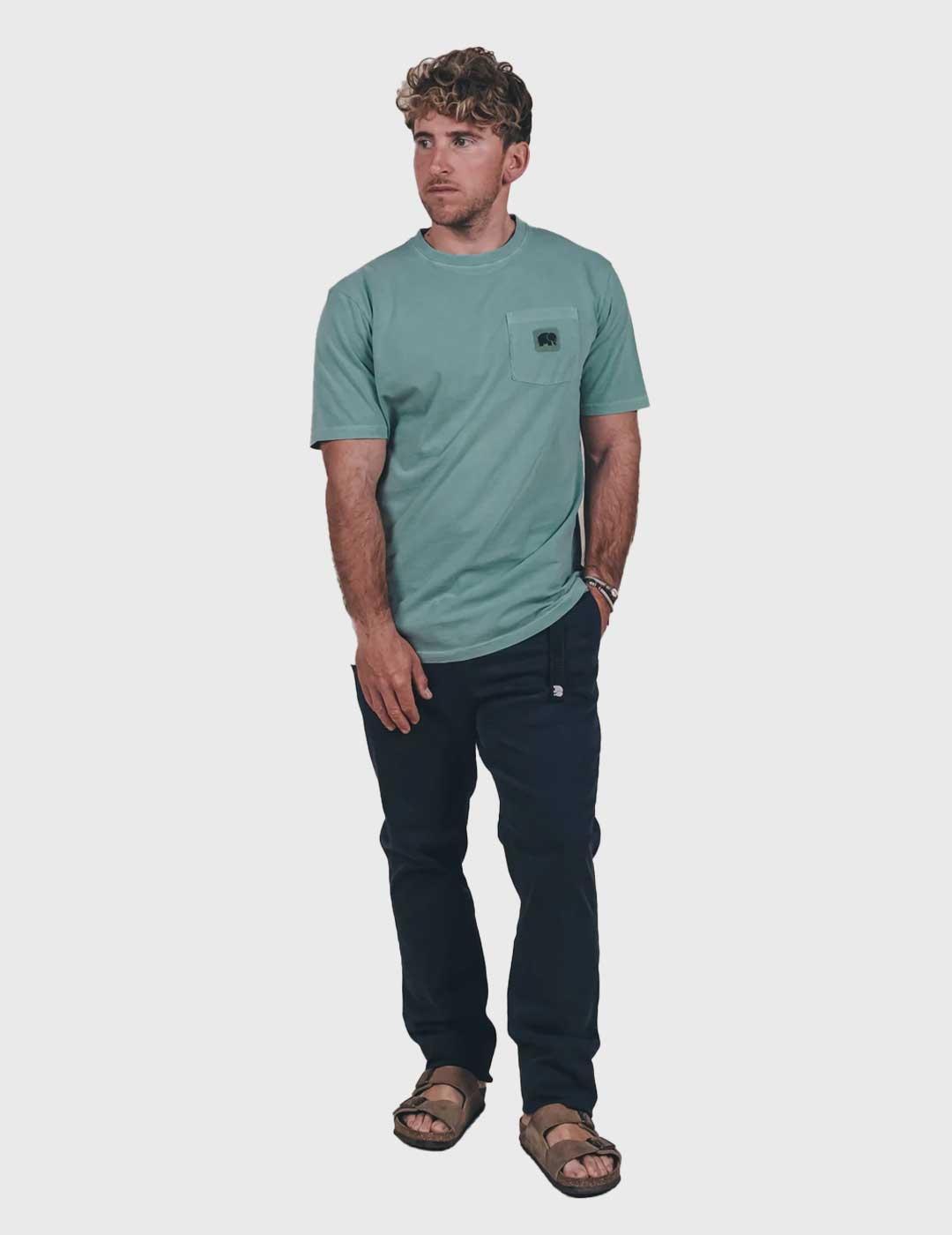 Trendsplant Sunset Pocket Camiseta verde para hombre