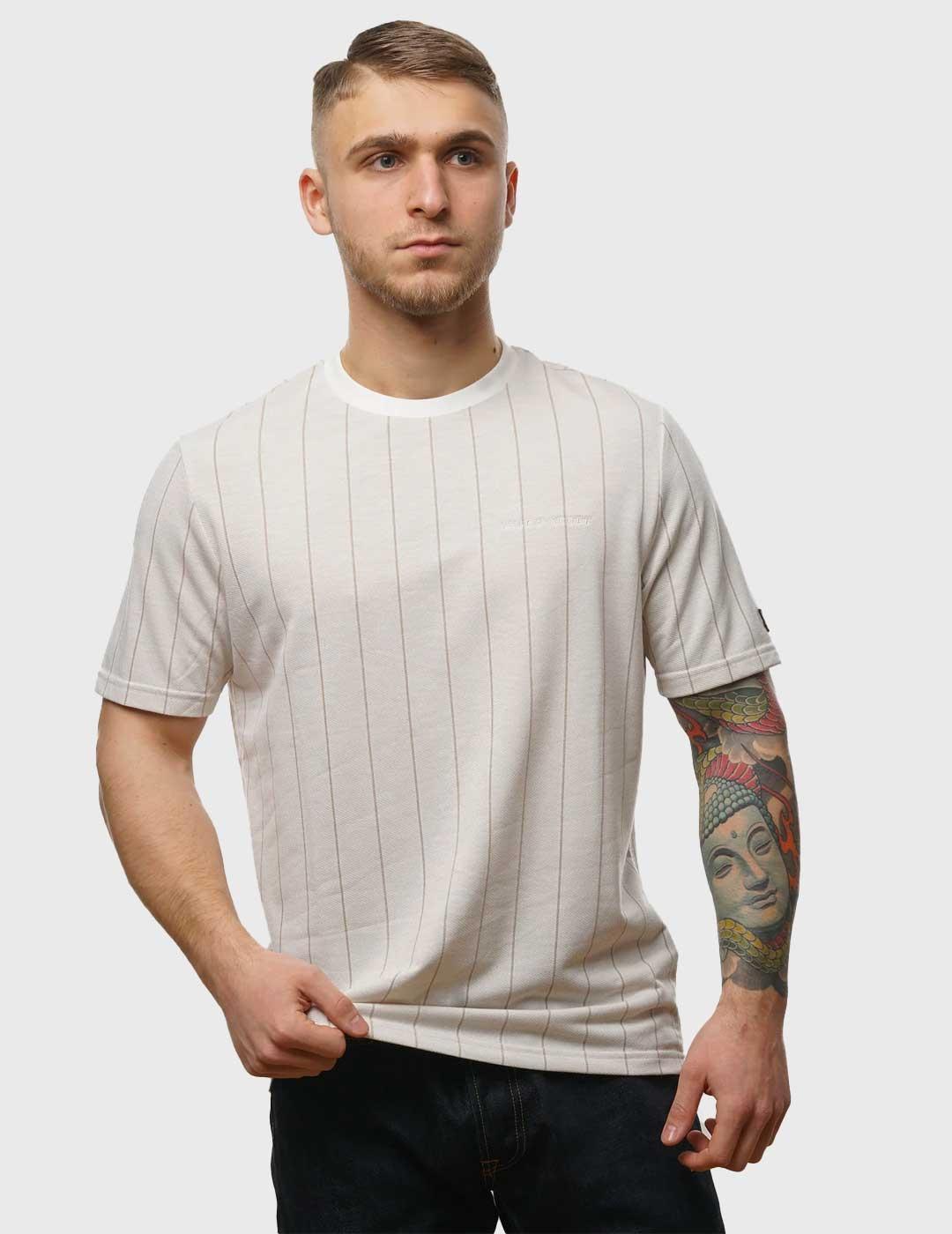 Lyle & Scott Pinestripe T-Shirt Camiseta beige para hombre