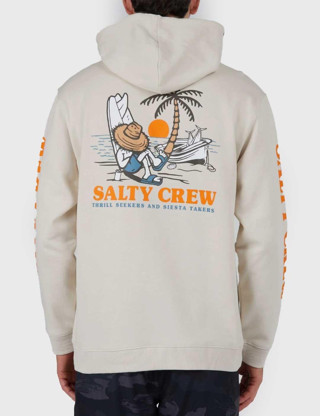 Salty Crew Siesta Hood Fleece Sudadera beige para hombre