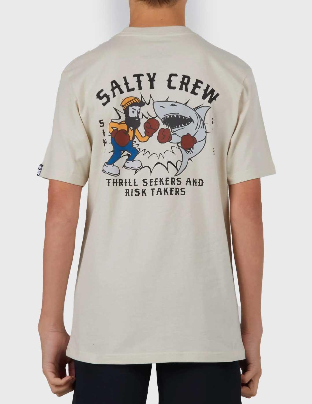 Salty Crew Fish Fight Boys Camiseta beige infantil