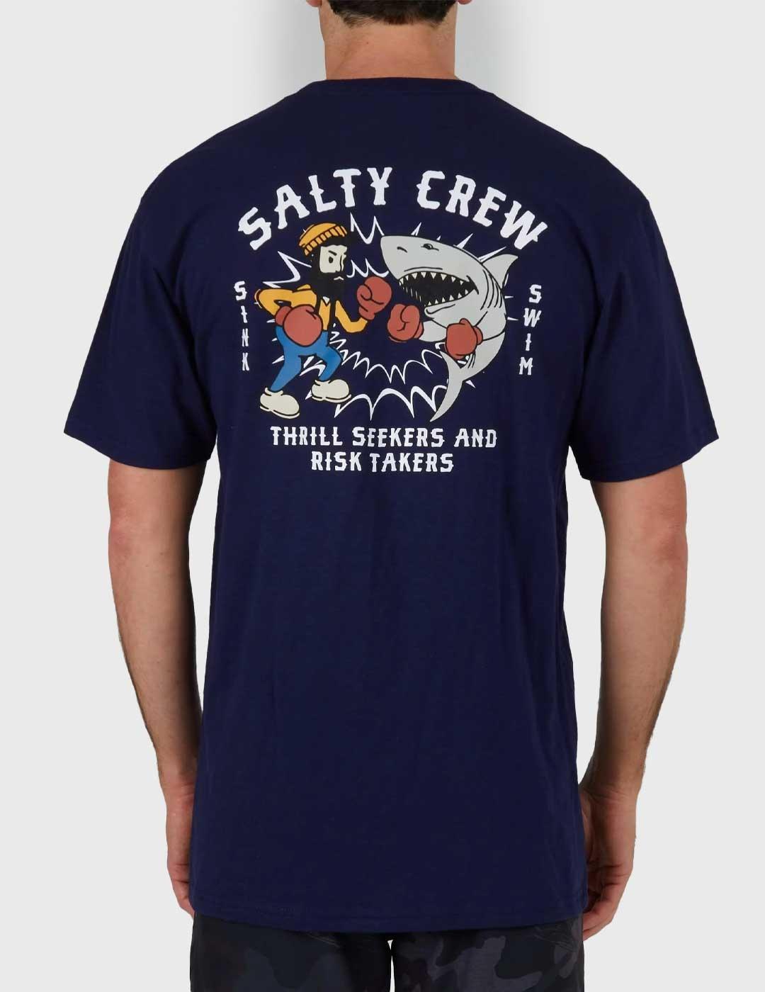 Salty Crew Fish Fight Standards Camiseta azul para hombre