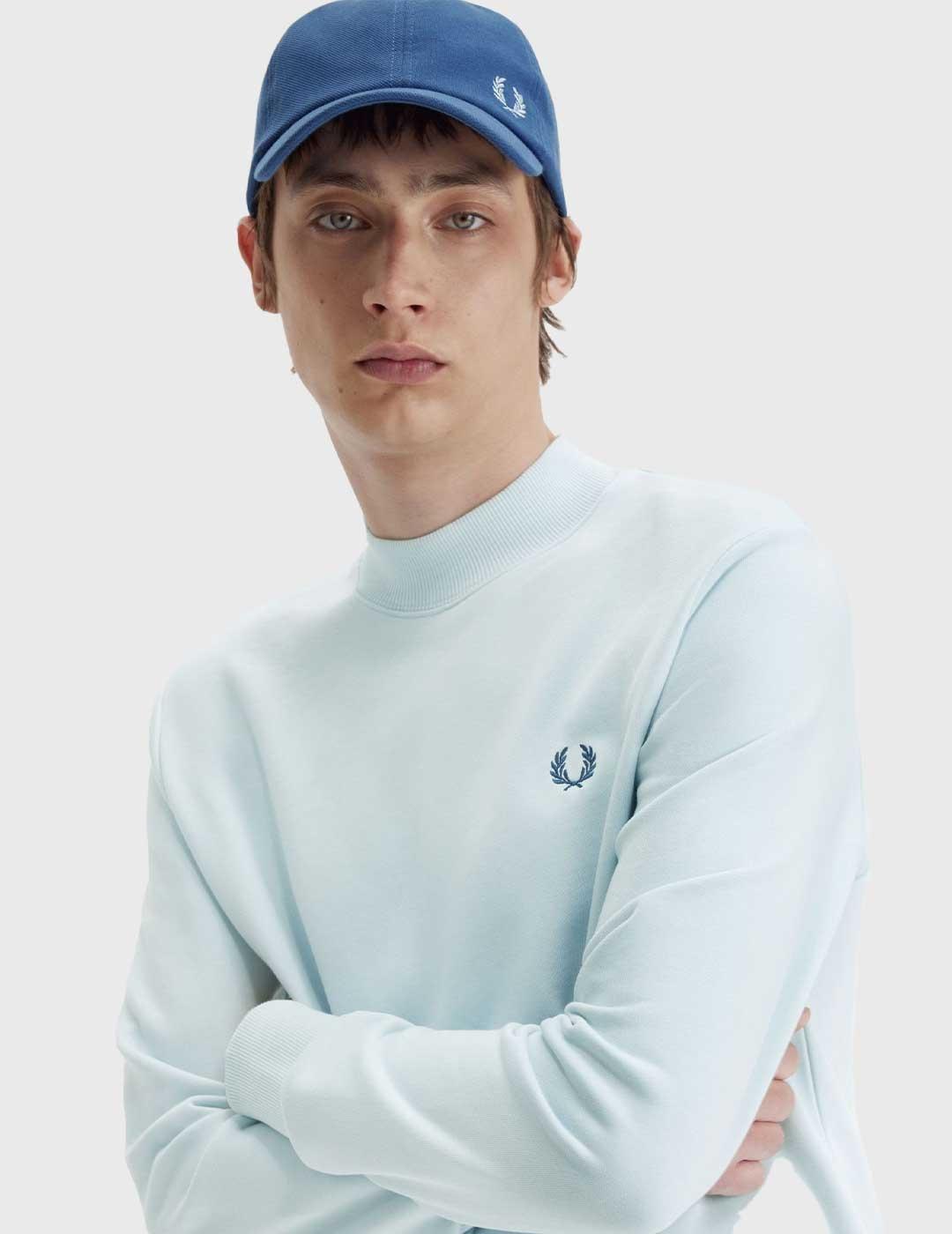 Fred Perry Laurel Wreath Graphic High Neck Sudadera azul