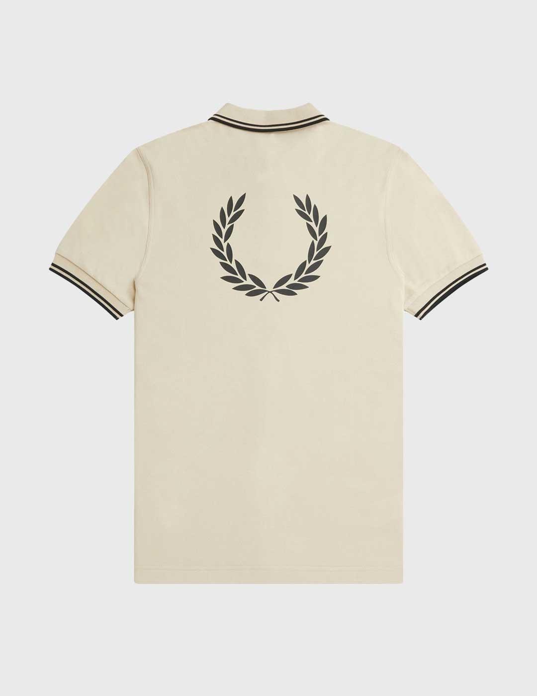 Fred Perry Back Graphic Polo Shirt beige para hombre