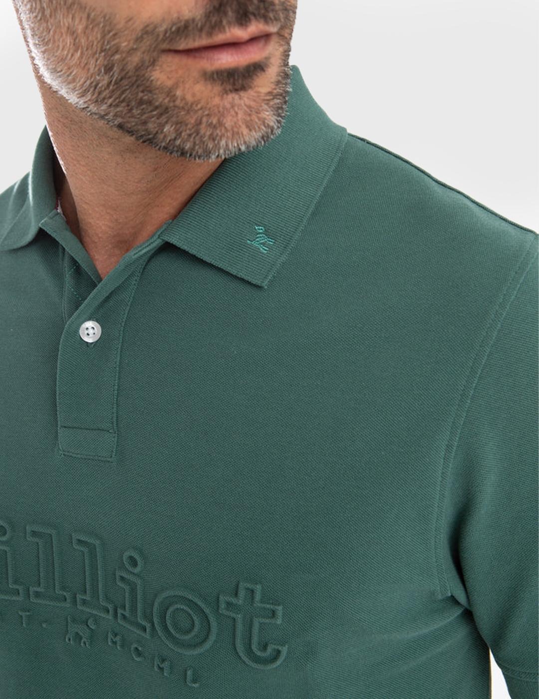 Williot Polo Logo 3D verde para hombre