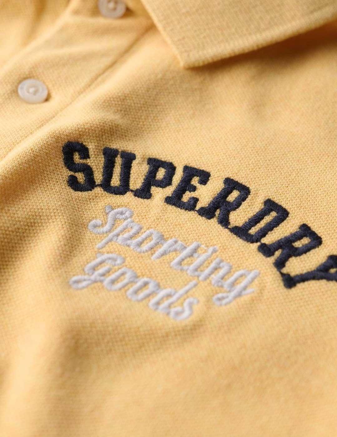 Superdry Applique Classic Fit Polo amarillo para hombre