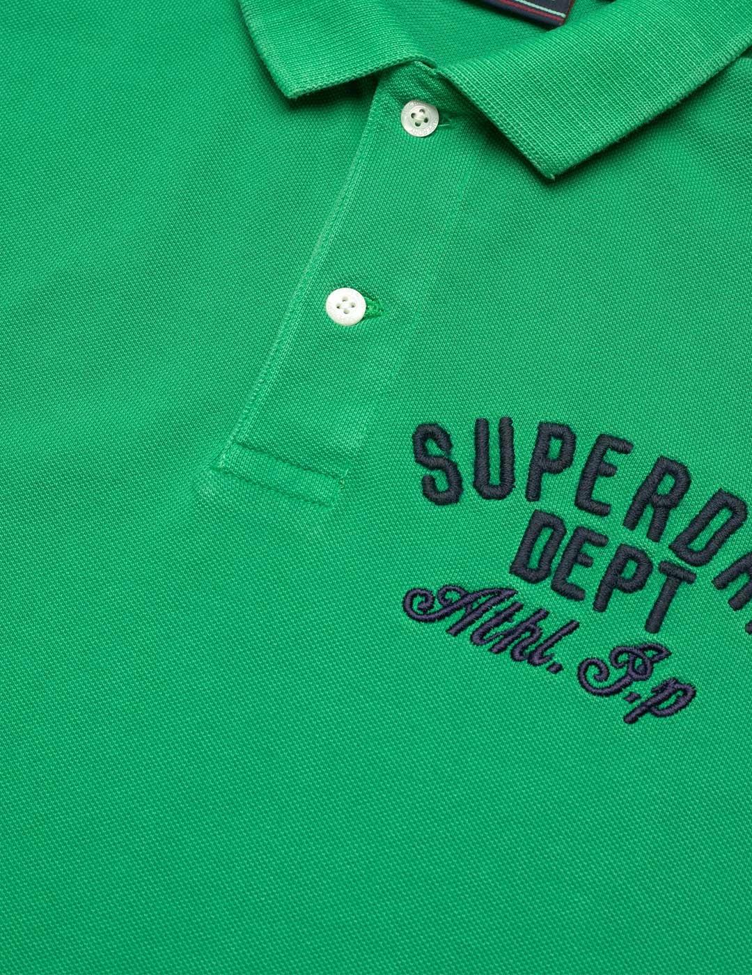 Superdry Applique Classic Fit Polo verde para hombre