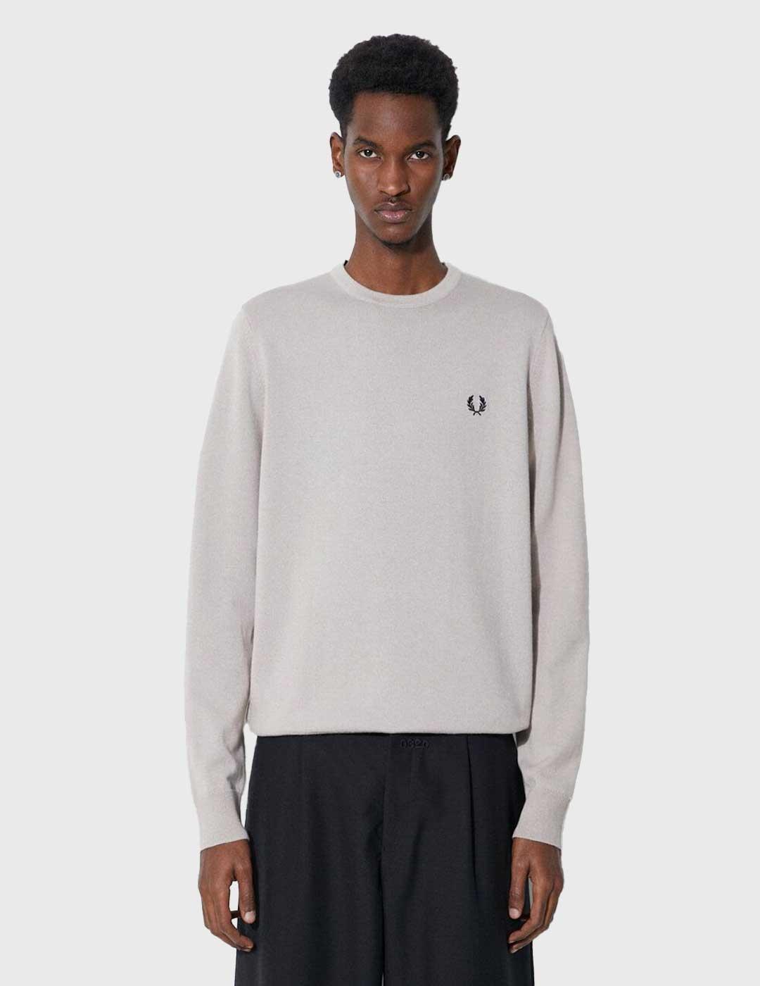 Fred Perry Classic Crew Neck Jumper Jersey beige para hombre
