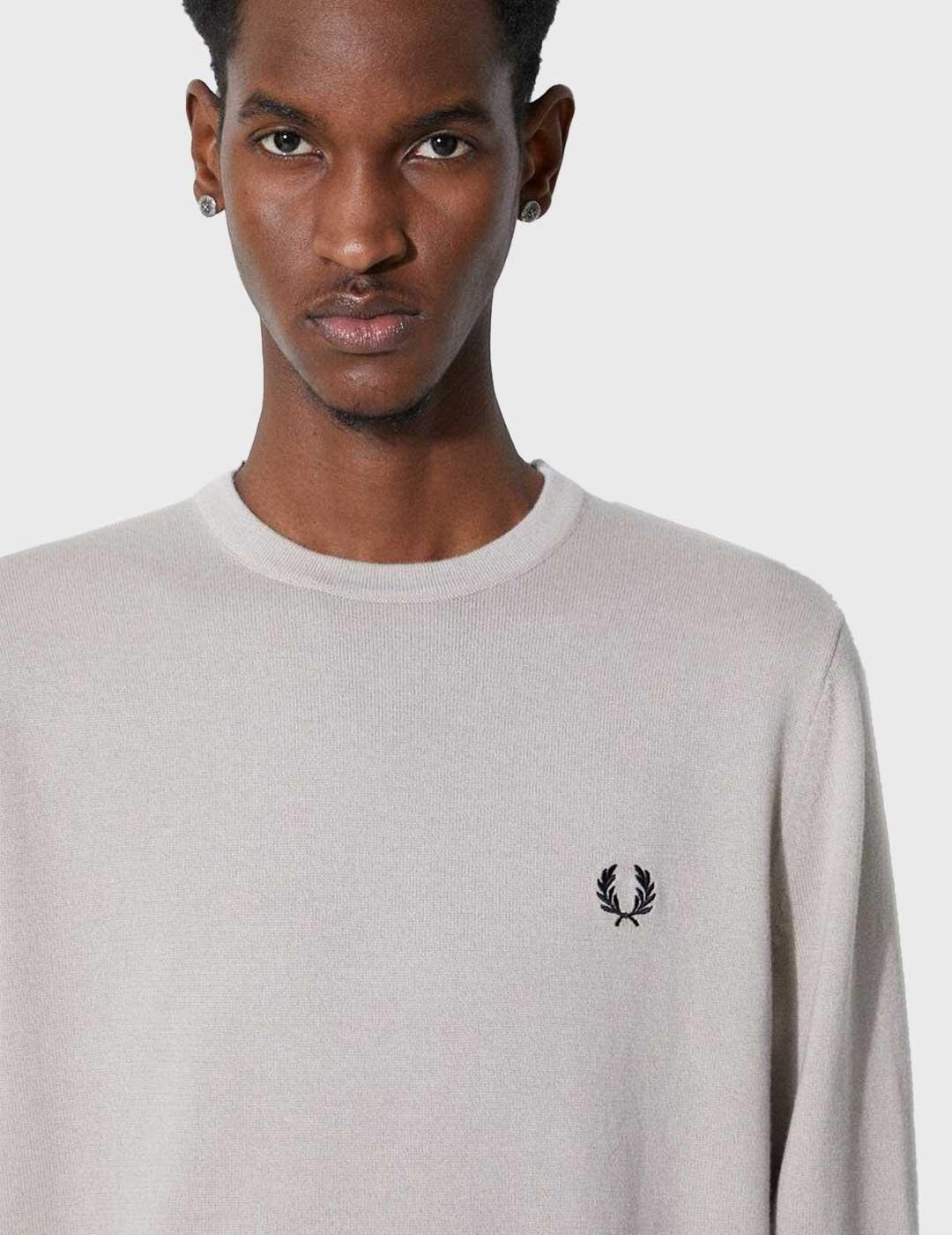 Fred Perry Classic Crew Neck Jumper Jersey beige para hombre