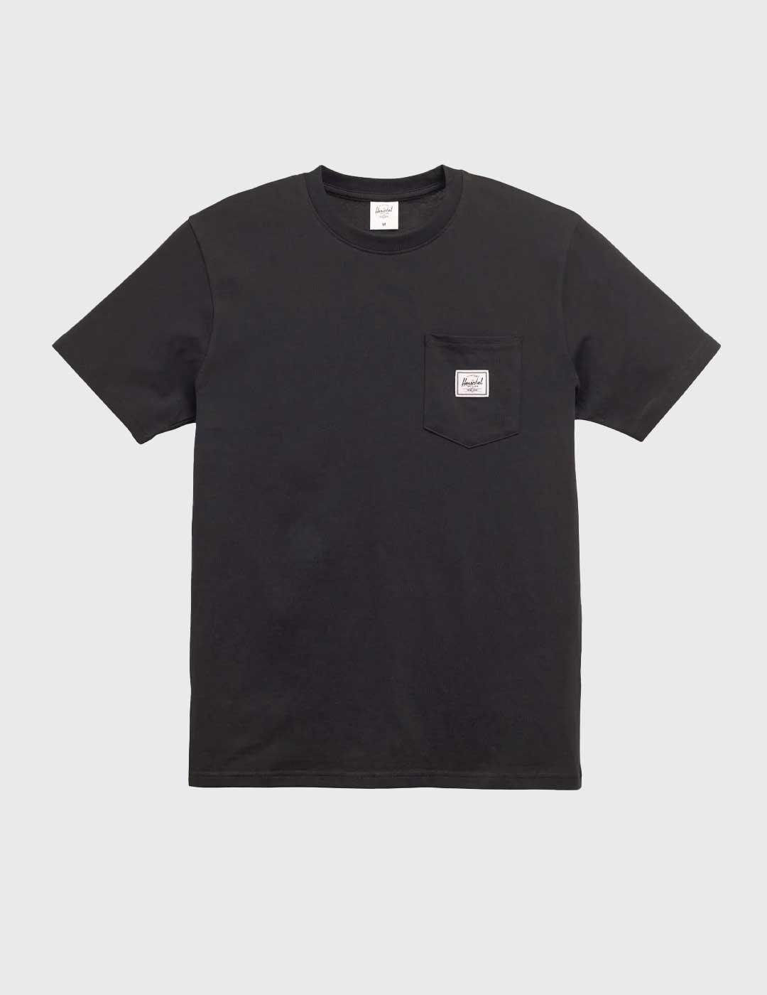 Herschel Pocket Tee Camiseta negra con bolsillo para hombre