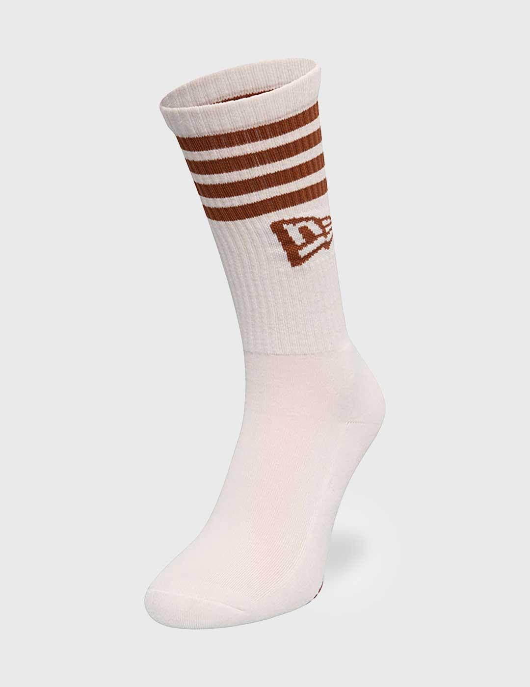 New Era Stripe Crew Socks Pack 3 Calcetines blancos con raya