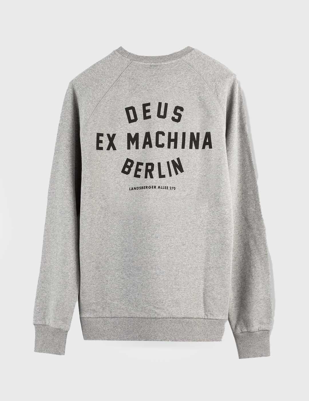 Deus Ex Machina Berlin Address Crew Sudadera gris de hombre