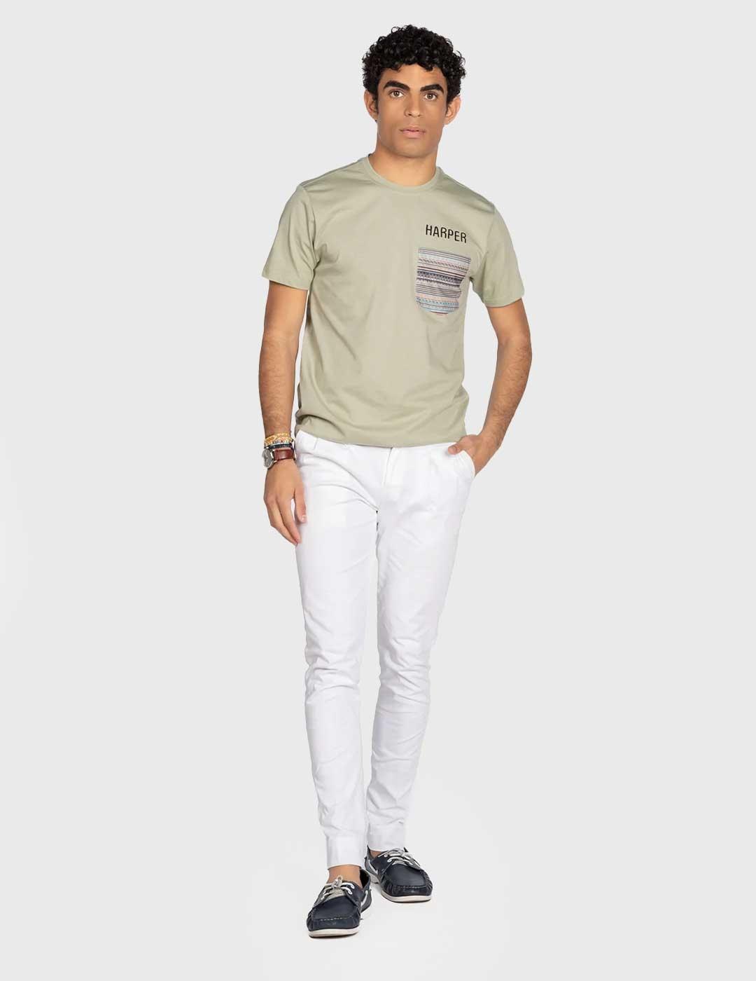 Harper & Neyer Camiseta Pocket verde para hombre