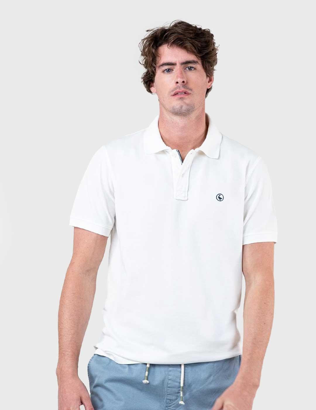 El Ganso Polo Pieque Garment Dyed blanco para hombre