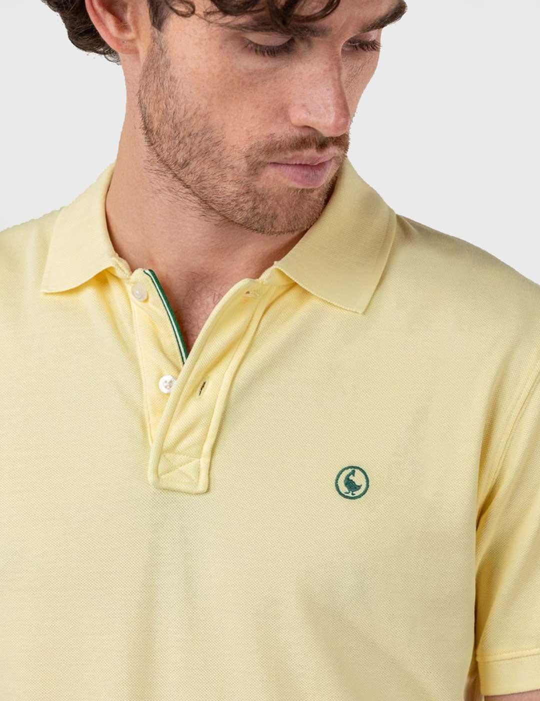 El Ganso Polo Pique Garment Dyed amarillo para hombre