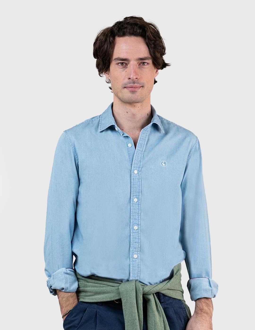 El Ganso Camisa Denim Bleach azul para hombre