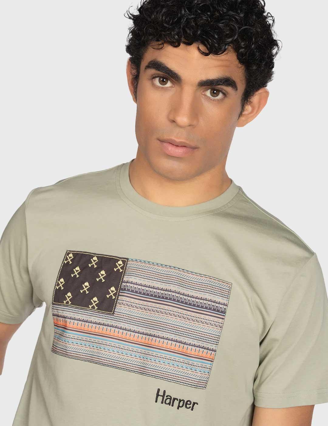 Harper & Neyer Camiseta USA verde para hombre