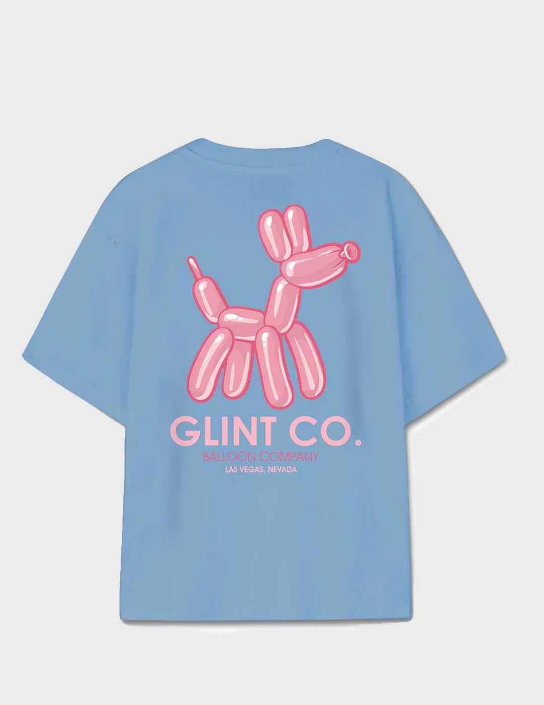Glint Ballon Dog Pink camiseta azul unisex