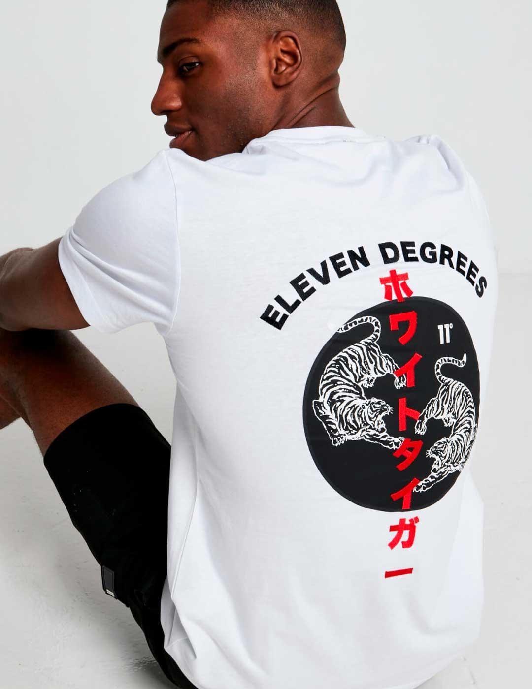 Camiseta 11º Degrees Printed Embroidery blanca para hombre