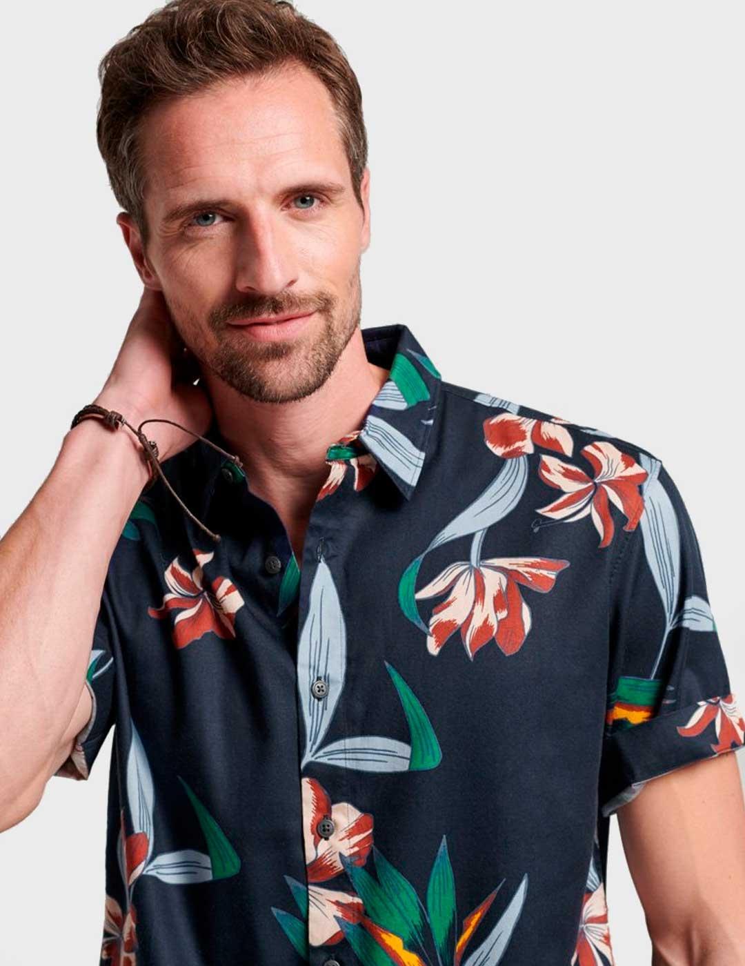 Camisa Superdry Vintage Hawaiian marina para hombre