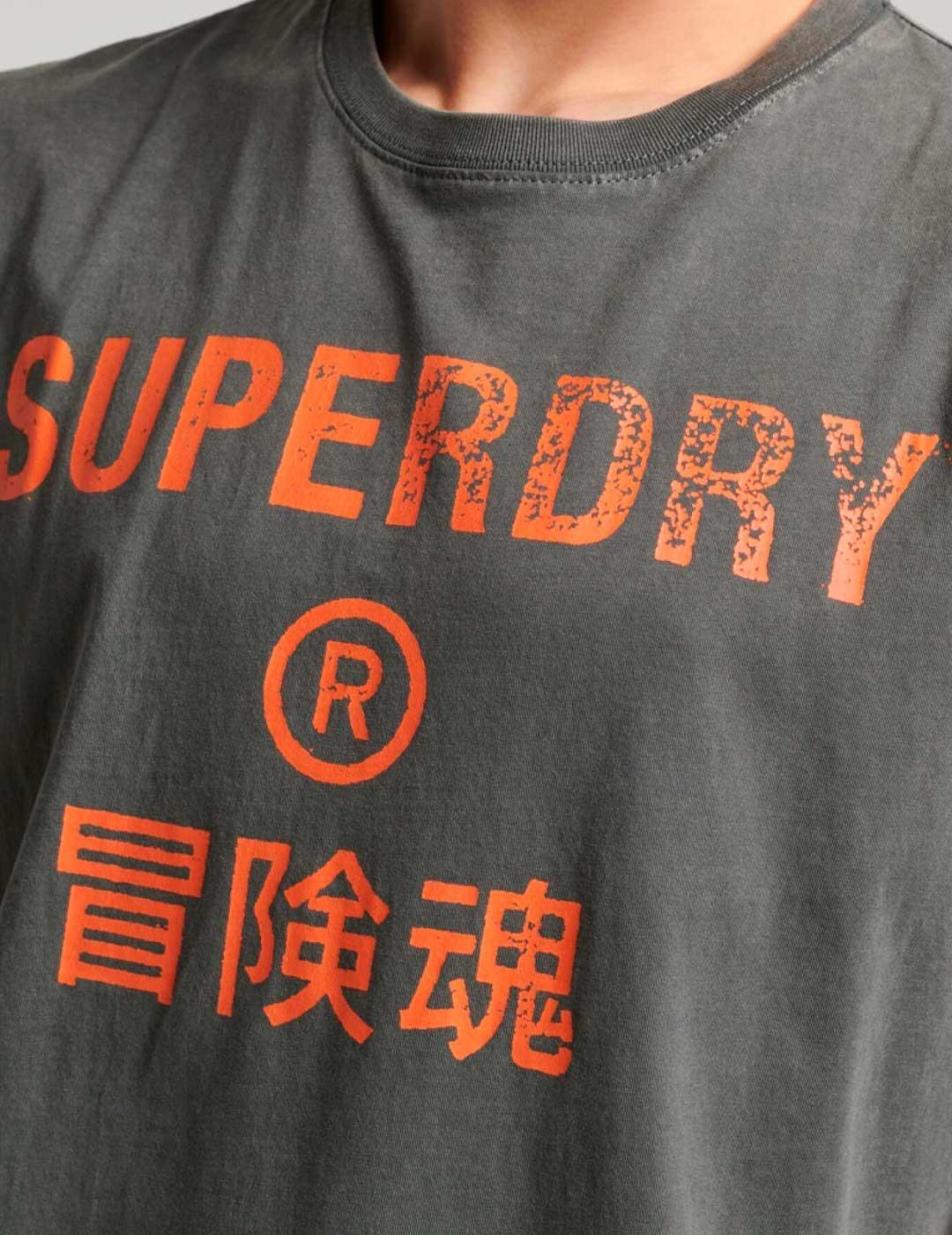 Camiseta Superdry Vintage Corp Logo gris para hombre