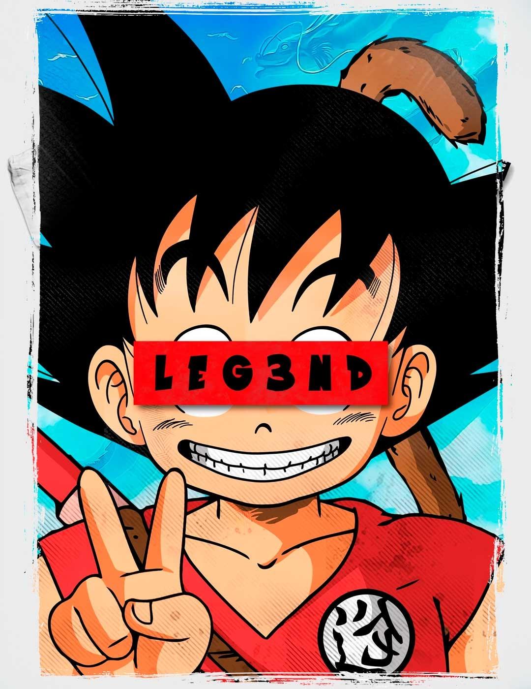 Camiseta Leg3nd Goku blanca unisex