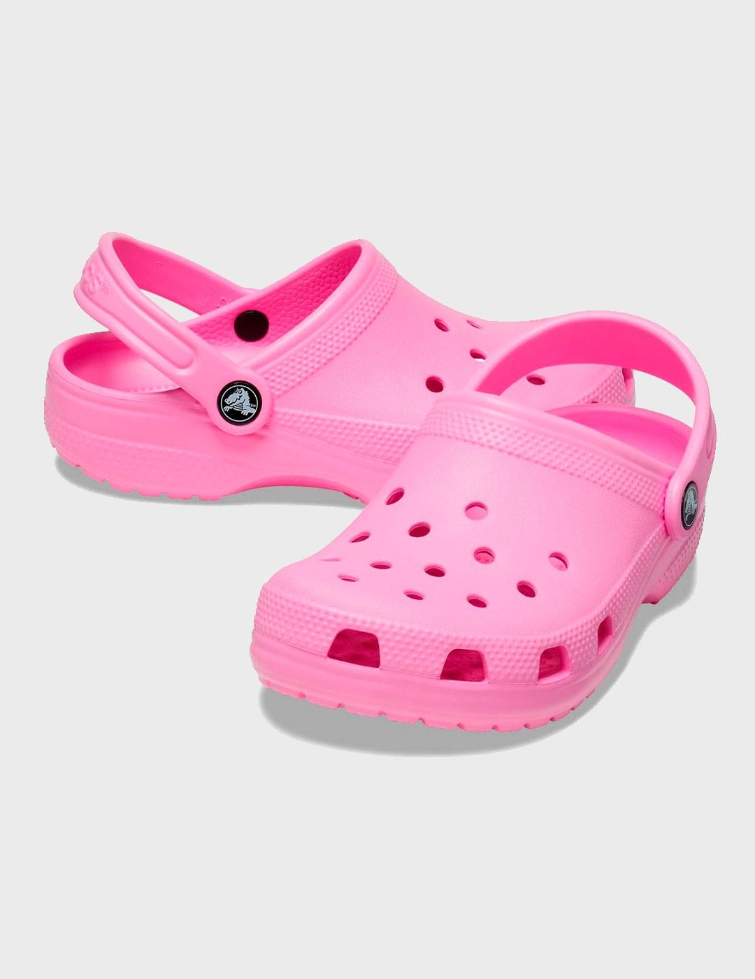 Zuecos Crocs Classic Clog rosa para mujer y niño