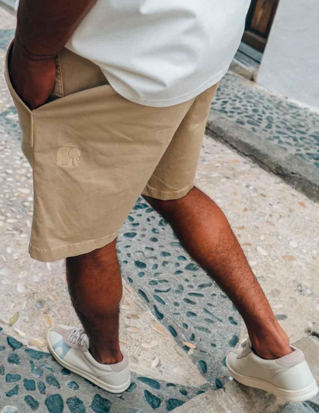 Pantalón corto Trendsplant Ecodye Climber beige para hombre